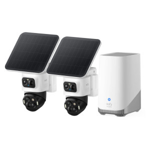 Zestaw 2 kamer eufyCam S4 2-Cam Kit - ze stacją bazową S380, biało-czarne, WiFi, 130°, Amazon Alexa, Google Home