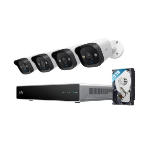 System bezpieczeństwa eufy PoE NVR E40 - 4 kamery bullet, 4 Ultra HD, Starlight Color Night Vision, lokalny agent AI, dwukierunkowa komunikacja