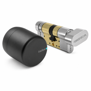 Inteligentny zamek Tedee Lock PRO – grafitowy + wkładka EXXO SMART M G61/61, z zabierakiem i gałką