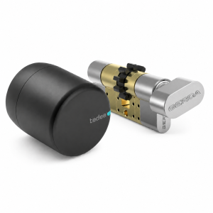 Inteligentny zamek Tedee Lock PRO - grafitowy + wkładka EXXO SMART MZ G61/61, z zębatką i gałką