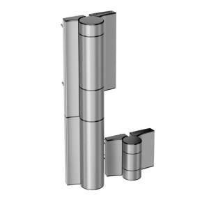 Hydrauliczny samozamykacz i zawias Mammoth180-2 Locinox - kąt 180°, Quick-Fix, do furtek o wadze do 150 kg i szerokości do 1500 mm, srebrny