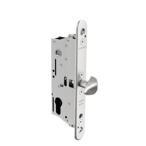 Zamek wpuszczany Sixtylock-S Locinox do bram przesuwnych - z backsetem 40 mm, rozstaw 92 mm, zaczep wpuszczany