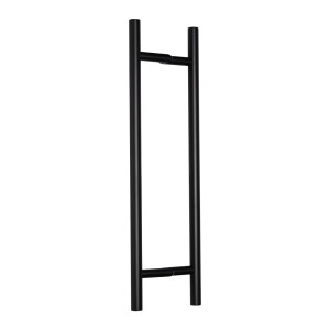 Pochwyt do drzwi dwustronny, okrągły, mocowanie 45° – 32x800 mm (AISI 304, uniwersalny, czarny)