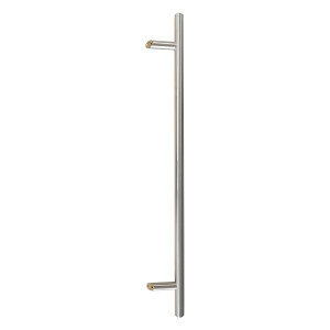 Pochwyt do drzwi jednostronny, okrągły, mocowanie 45° - 32x1000 mm (AISI 304, uniwersalny, satyna)