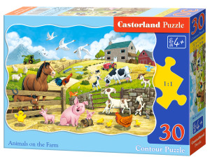 Puzzle 30 elementów. Zwierzęta na farmie