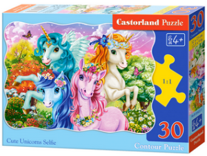Puzzle 30 elementów. Urocze selfie jednorożców