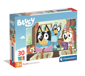 Puzzle 30 elementów. Super kolor. Bluey