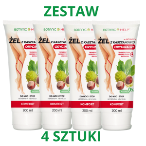 Żel z Kasztanowca do Nóg 200ml ZESTAW 4x