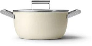 Faitout SMEG 24cm céramique crème avec c