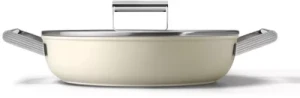 Sauteuse SMEG 28cm céramique crème avec