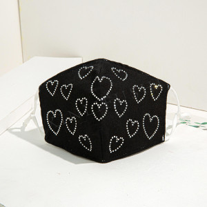 Masque en tissu Strass masque coeurs