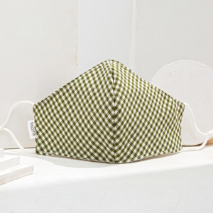 Fabric mask (checkered) blue