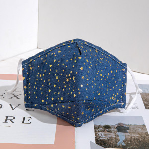 Mascherina denim | motivo decorativo stelle
