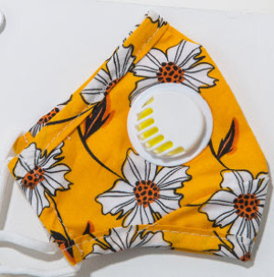 Masque en tissu Masque pour enfant en tissu avec vanne à air - jaune