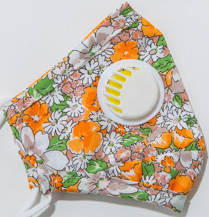 Masque en tissu Masque pour enfant en tissu avec vanne à air - orange