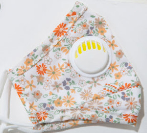 Masque en tissu Masque pour enfants floral avec filtre - orange