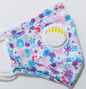 Masque en tissu Masque pour enfant à fleurs avec filtre violet