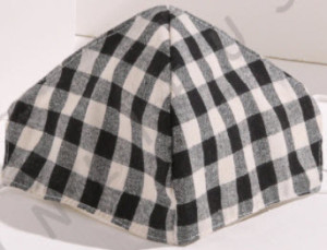 Masque en tissu Masque en tissu à carreaux (grand) - noir