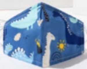 Masque en tissu Masque bleu pour enfants avec dinosaures