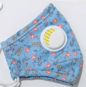 Masque en tissu Masque pour enfants floral avec filtre - bleu