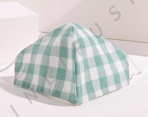 Masque en tissu Masque en tissu à carreaux (grand) - vert