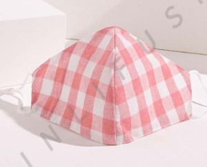 Masque en tissu Masque en tissu à carreaux (grand) - rouge