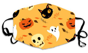 Masque en tissu Halloween Mix orange masque d’enfant