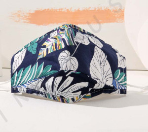 Masque en tissu Feuilles de masque bleu foncé