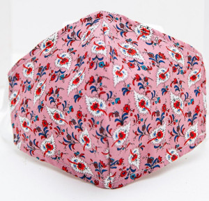 Masque en tissu Masque rose pour enfants avec des fleurs