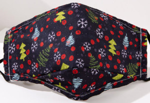 Masque en tissu Masque noir de Noël avec des points rouges pour les enfants