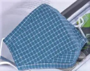 Masque en tissu Petits carrés (bleu)