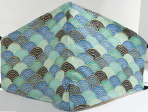 Masque en tissu Semi-cercles (turquoise)