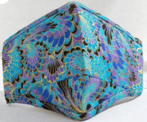 Masque en tissu Turquise mask with mandala pattern