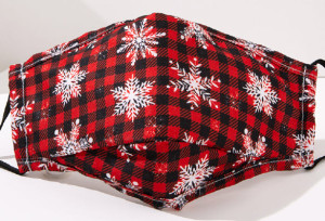 Masque en tissu Carreaux avec des flocons de neige
