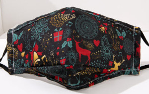 Masque en tissu Masque noir avec motif de Noël