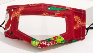 Masque en tissu Père Noël avec une lentille en PVC