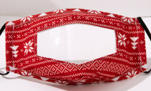 Masque en tissu Motif de chandail de Noël avec une lentille en PVC