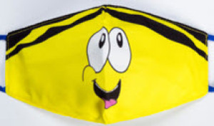 Masque en tissu Sourire jaune pour les enfants