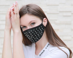 Masque en tissu Strass de couleur arc-en-ciel