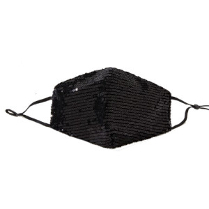 Masque en tissu Masque à paillettes (noir)