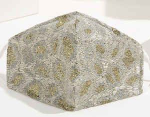 Masque en tissu Masque de léopard à paillettes (argent)
