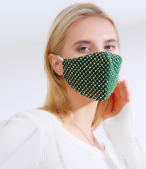 Masque en tissu Masque vert à paillettes