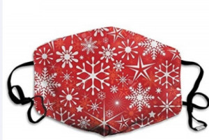 Masque en tissu Masque rouge avec flocons de neige