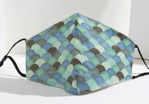 Masque en tissu Semi-cercles (turquoise)