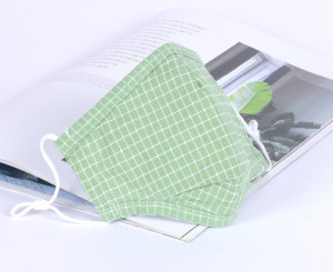 Masque en tissu Petits carrés (vert)
