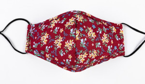 Masque en tissu Petites fleurs (rouge)