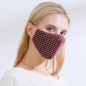 Masque en tissu Masque à paillettes violette