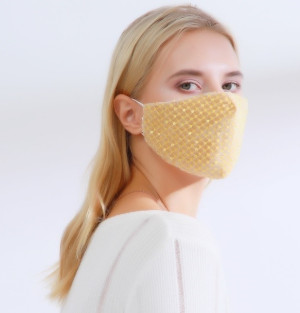 Masque en tissu Masque à paillettes jaunes