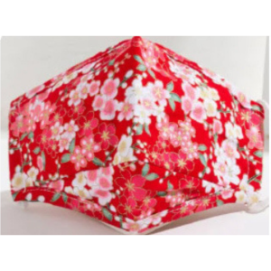 Masque en tissu Motif floral (rouge)