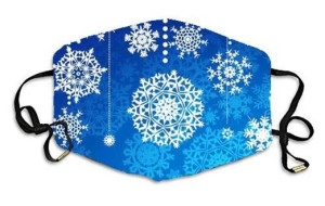 Masque en tissu Masque de flocons de neige bleu pour les enfants